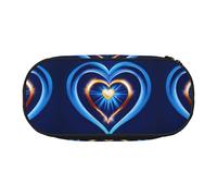 SDEGTHO Sky Blue Heart Big Capacity Pencil Case,Multiuse Pencil Pouch,Portable Pencil Bag,Pen Case for Office
