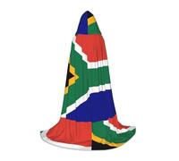 SDEGTHO South African Flag Halloween Hooded Cloak Long Hooded Cloak Carnivals Cloak Costumes Hooded Cape Masquerade