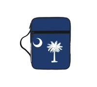 SDEGTHO South Carolina Flag Printed Church Bible Bag, Scripture Carrying Case for School, Durable Book Sleeve Organizer
