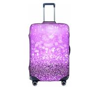 SDEGTHO Sparkling Purple Glitter Printing Elastic Suitcase Cover Dust Proof Scratch Resistant Fits Central Handle Luggage for Trips