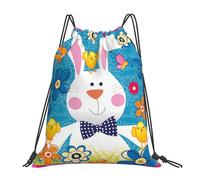 SDEGTHO Spring Happy Easter Holiday Printed Drawstring Backpack Gym Bag, Lightweight Water-Resistant Sports Backpack For Men Women, Yoga, Running, Workout