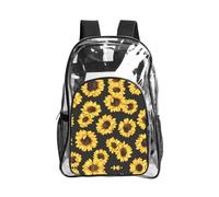 SDEGTHO Spring Sunflowers Retro Flowers Printed Clear Backpack with Top Handle, Transparent Bag for Concerts Festivals Women Daily