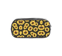 SDEGTHO Spring Sunflowers Retro Flowers Printed See-Through Pencil Case, Large Capacity Single Compartment, Protective Storage for Pens