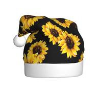 SDEGTHO Spring Sunflowers Retro Flowers Printing 1 Pcs Christmas Knitted Santa Hats Elf Hat Crochet Christmas Beanie Xmas Party Caps For Adults Women Men