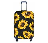 SDEGTHO Spring Sunflowers Retro Flowers Printing Elastic Suitcase Cover Dust Proof Scratch Resistant Fits Central Handle Luggage for Trips