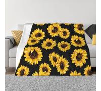 SDEGTHO Spring Sunflowers Retro Flowers Printing Ultra Soft Micro Fleece Anti Pilling Flannel Sofa Blanket For Camping Travel