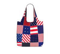 SDEGTHO Stars Pattern Print Packable Grocery Shopper Reusable Tote 25l Polyester Shoulder Bag Modern Holiday Gift