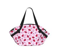 SDEGTHO Strawberry pattern Stylish Printed Round Picnic Blanket Tote, 2-in-1 Waterproof Mat for Camping & Outdoor Activities