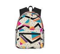 SDEGTHO Striped Abstract Colorful Printed Casual Backpack Spacious Rucksack With Multi Pockets For Travel Outdoor Activities
