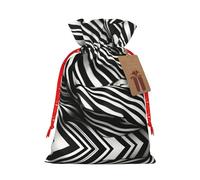 SDEGTHO Stripes Black White 1pcs Durable Material Tote Bag 4.7x 6.9in With Drawstring Choice For Halloween Stylish Gift