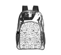 SDEGTHO Stylish Crowd of Penguins Pattern Printed Clear Backpack with Top Handle, Transparent Bag for Concerts Festivals Women Daily