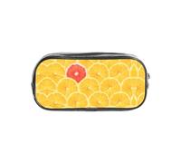SDEGTHO Summer Lemon Printed See-Through Pencil Case, Large Capacity Single Compartment, Protective Storage for Pens