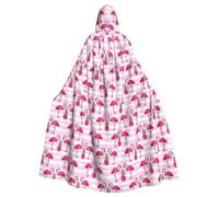 SDEGTHO Summer Tropical Flamingo And Pineapple Gothic Robe Wizard Cloak Adult Long Cape For Masquerade Medieval Halloween Costume