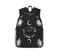 SDEGTHO Sun Moon Stars Circle Lightweight Casual Backpack Water Resistant Daypack For School Work Hiking Camping