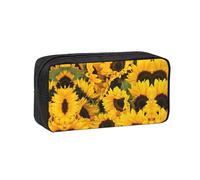 SDEGTHO Sunflower 1 Printed Stationery Case Spacious Pencil Pouch Polyester Zip Organizer for School College Office Days