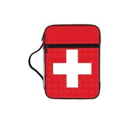 SDEGTHO Swiss Flag Printed Church Bible Bag, Scripture Carrying Case for School, Durable Book Sleeve Organizer