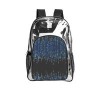 SDEGTHO the Blue Binary Printed Clear Backpack with Top Handle, Transparent Bag for Concerts Festivals Women Daily