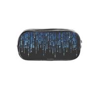 SDEGTHO the Blue Binary Printed See-Through Pencil Case, Large Capacity Single Compartment, Protective Storage for Pens
