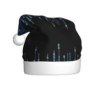 SDEGTHO The Blue Binary Printing 1 Pcs Christmas Knitted Santa Hats Elf Hat Crochet Christmas Beanie Xmas Party Caps For Adults Women Men