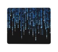 SDEGTHO the Blue Binary Smooth Surface Lock Edge Mouse Pad Durable Rubber Base Desk Mat for Precise Cursor Control