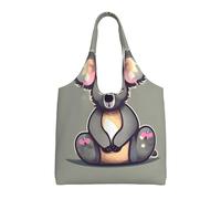 SDEGTHO The Lovely Koala Economical One-Shoulder Bags, Lightweight Reusable Grocery Shopping Cloth Bags, Suitable For Gift, Black, One Size