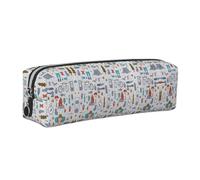 SDEGTHO The Nature Wildlands Activities Pattern Print Leather Pencil Case for Students, Simple Pen Bag for Boys Girls Small Zipper Pouch for School Supplies, Markers, Makeups, Coins