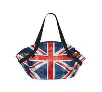 SDEGTHO The Union Flag Pattern Stylish Printed Round Picnic Blanket Tote, 2-in-1 Waterproof Mat for Camping & Outdoor Activities