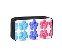 SDEGTHO Three Flowers Printed Stationery Case Spacious Pencil Pouch Polyester Zip Organizer for School College Office Days