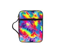 SDEGTHO Tie Dye Pattern Fashion Printed Bible Carrying Pouch Waterproof Oxford Bag with Organizer Pockets for Students & Adults