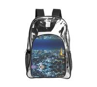 SDEGTHO Tokyo City Printed Clear Backpack with Top Handle, Transparent Bag for Concerts Festivals Women Daily