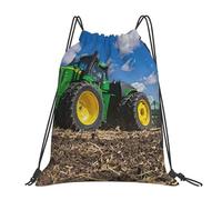 SDEGTHO Tractor Farm Printed Drawstring Backpack Gym Bag, Lightweight Water-Resistant Sports Backpack For Men Women, Yoga, Running, Workout