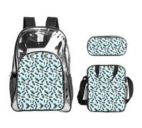 SDEGTHO Traffic light Printed See-Through School Bag Bundle, Sturdy Handle 3pc Set, Events Stadium Concerts Approved