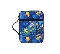 SDEGTHO Tropical Fishes Multifunctional Bible Organizer Bag with Inner Compartments Practical Book Bag for School Library