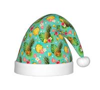 SDEGTHO Tropical Pineapple Kids Santa Hat Red Santa Comfortable Christmas For Children Holiday Xmas