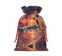 SDEGTHO Tropical Sunset 1pcs Durable Material Tote Bag 4.7x 6.9in With Drawstring Choice For Halloween Stylish Gift
