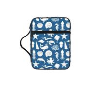 SDEGTHO Underwater Marine Life Fashion Printed Bible Carrying Pouch Waterproof Oxford Bag with Organizer Pockets for Students & Adults