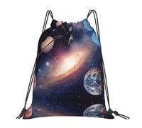 SDEGTHO Universe Galaxy Outer Space Printed Drawstring Backpack Gym Bag, Lightweight Water-Resistant Sports Backpack For Men Women, Yoga, Running, Workout