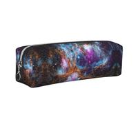 SDEGTHO Universe Galaxy Space. Print Leather Pencil Case for Students, Simple Pen Bag for Boys Girls Small Zipper Pouch for School Supplies, Markers, Makeups, Coins