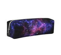 SDEGTHO Universe Galaxy Star Space Print Leather Pencil Case for Students, Simple Pen Bag for Boys Girls Small Zipper Pouch for School Supplies, Markers, Makeups, Coins