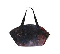 SDEGTHO Universe Milky Way Galaxy Stylish Printed Round Picnic Blanket Tote, 2-in-1 Waterproof Mat for Camping & Outdoor Activities