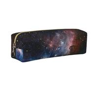 SDEGTHO Universe Milky Way Nebula Galaxy Print Leather Pencil Case for Students, Simple Pen Bag for Boys Girls Small Zipper Pouch for School Supplies, Markers, Makeups, Coins