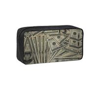 SDEGTHO US Dollar Currency Money Printed Spacious Pencil Bag, Oxford Cloth Pen Pouch Holds 50+, for Students Artists Writers