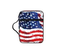 SDEGTHO US Flag Fashion Printed Bible Carrying Pouch Waterproof Oxford Bag with Organizer Pockets for Students & Adults