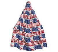 SDEGTHO Us Flag Gothic Robe Wizard Cloak Adult Long Cape For Masquerade Medieval Halloween Costume