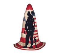 SDEGTHO Us Military Soldiers Patriotic Memorial Day Halloween Hooded Cloak Long Hooded Cloak Carnivals Cloak Costumes Hooded Cape Masquerade