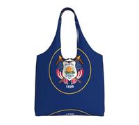 SDEGTHO Utah Flag Economical One-Shoulder Bags, Lightweight Reusable Grocery Shopping Cloth Bags, Suitable For Gift, Black, One Size