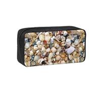 SDEGTHO Various Shells Printed Pencil Organizer Roomy Zip Bag Durable Polyester Storage Pouch for Students Artists Work Travel