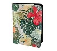 SDEGTHO Vegetation Leaves with Hibiscus Flowers Printing Passport Holder for Travel Must Have,Passport Cover Case for Travel Accessories for Women Men