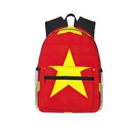 SDEGTHO Vietnamese Flag Printed Casual Backpack Spacious Rucksack With Multi Pockets For Travel Outdoor Activities