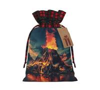 SDEGTHO Volcano 1pcs Durable Material Tote Bag 8.3 * 11.8in With Drawstring Choice For Halloween Stylish Gift